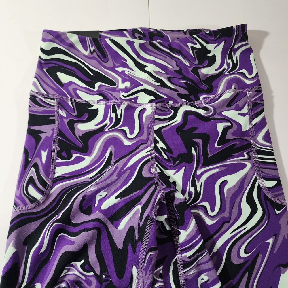 Under Armour Womens Purple Marble Print High Rise Ankle Leggings 1376341 Small - Picture 5 of 9